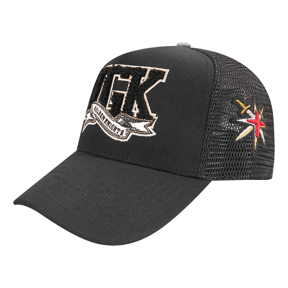 NHL VEGAS GOLDEN KNIGHTS TEAM PENNANTS MEN'S PINCH FRONT TRUCKER SNA (BLACK)