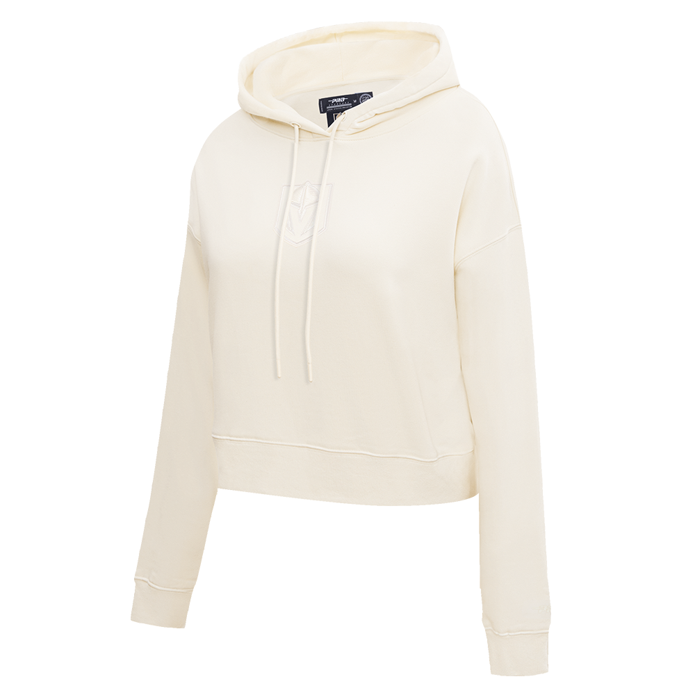 NHL VEGAS GOLDEN KNIGHTS NEUTRAL WOMEN'S CROPPED PULLOVER HOODIE (EGGSHELL)