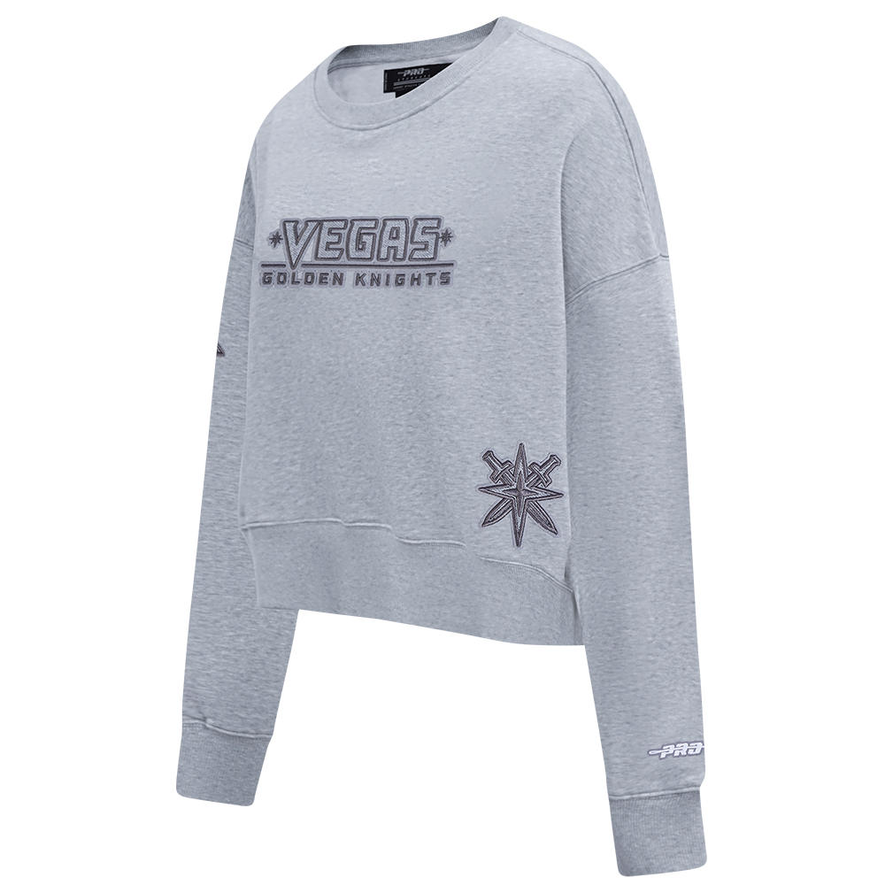 NHL VEGAS GOLDEN KNIGHTS REVERSE FRENCH TERRY WOMEN'S FLC CREWNECK (DARK HEATHER GRAY)