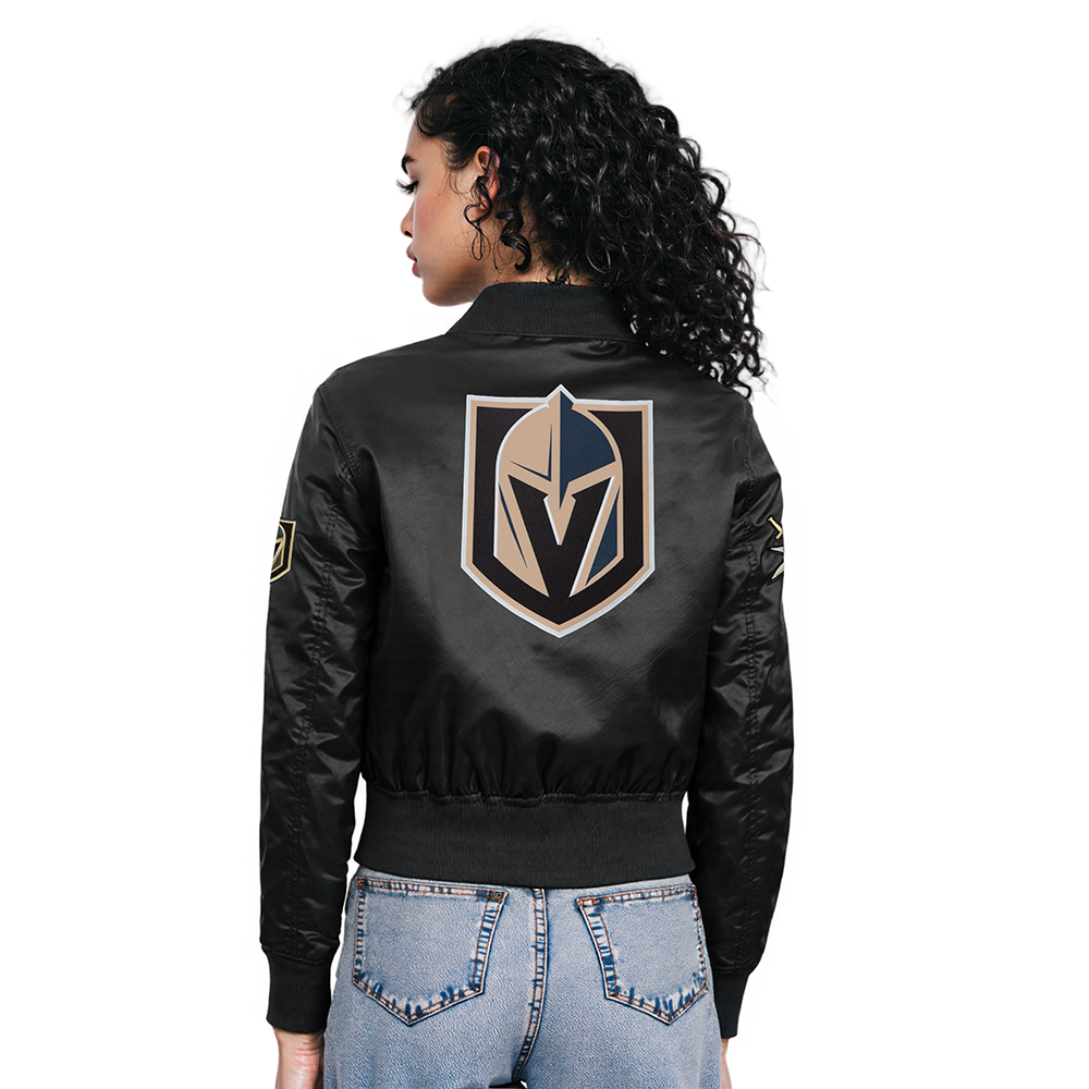 NHL VEGAS GOLDEN KNIGHTS CLASSIC WOMEN'S SATIN JACKET (BLACK)