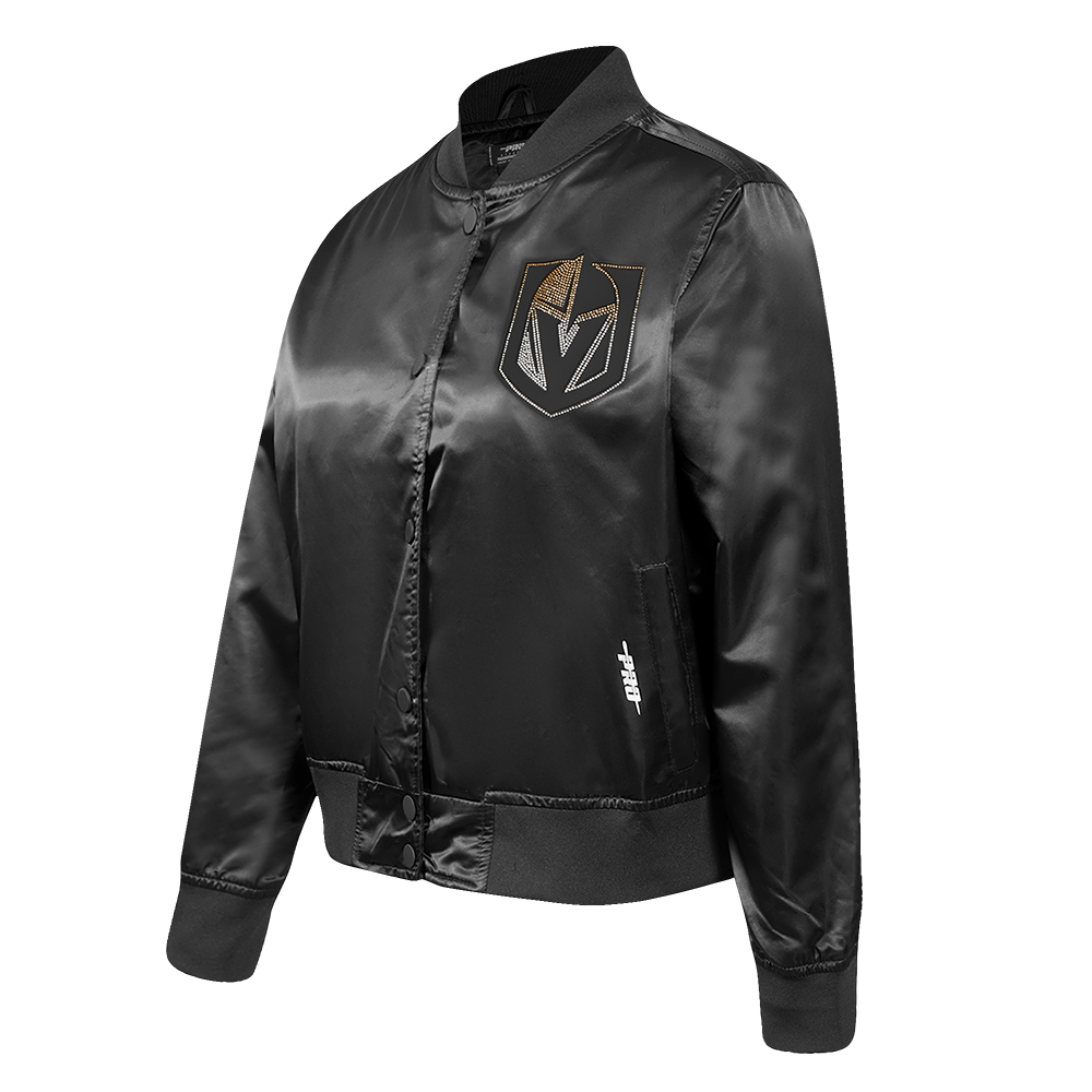 NHL VEGAS GOLDEN KNIGHTS JEWELS WOMEN'S SATIN JACKET (BLACK)