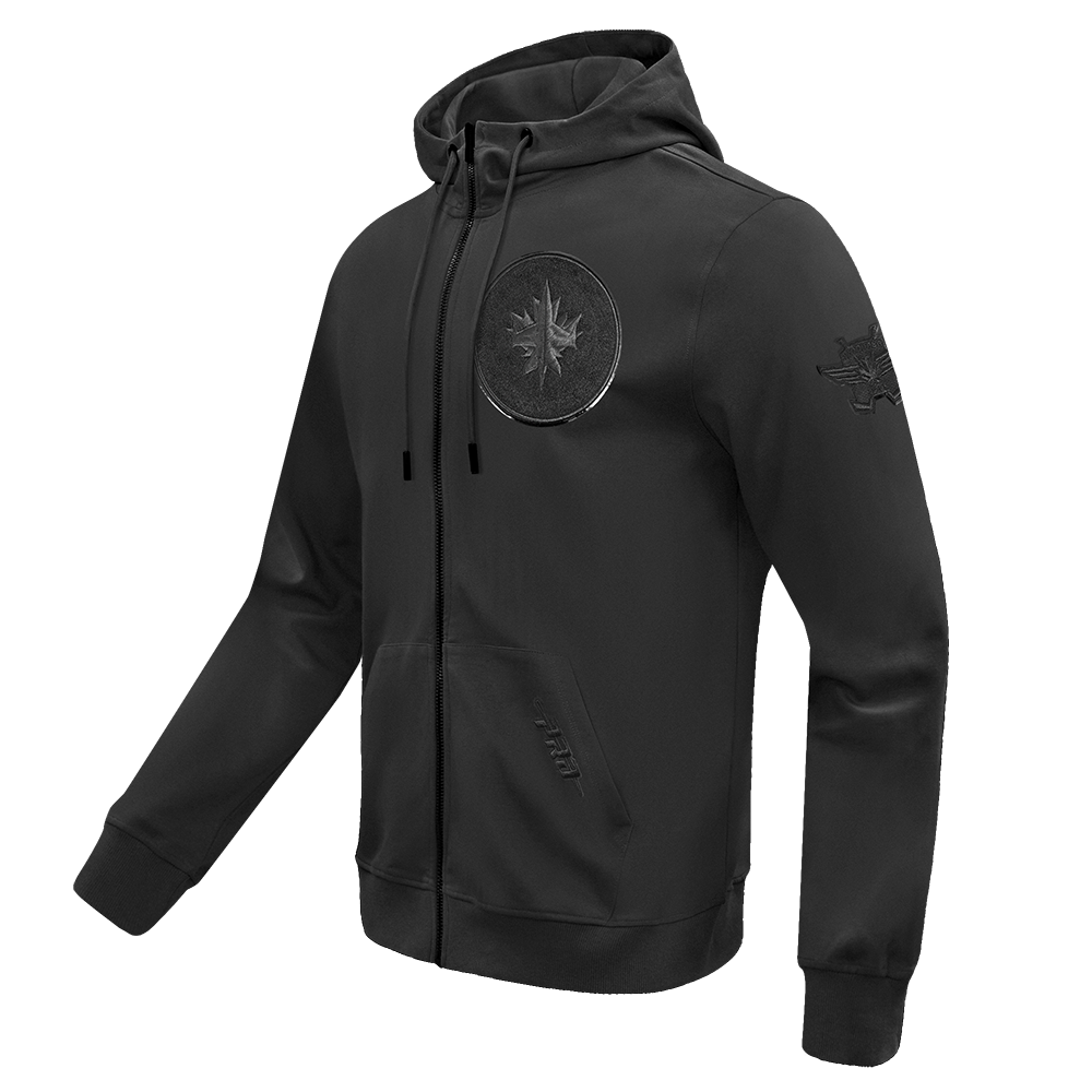 NHL WINNIPEG JETS CLASSIC TRIPLE BLACK MEN'S MEN'S DK FZ PO HOODIE (TRIPLE BLACK)