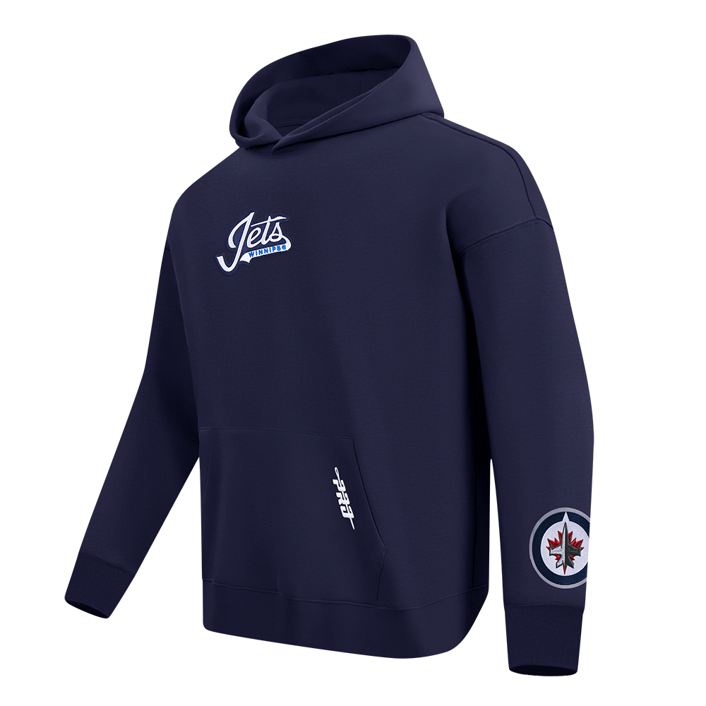 NHL WINNIPEG JETS WINGSPAN MEN'S DROP SHOULDER FLC PO HOODIE (MIDNIGHT NAVY)