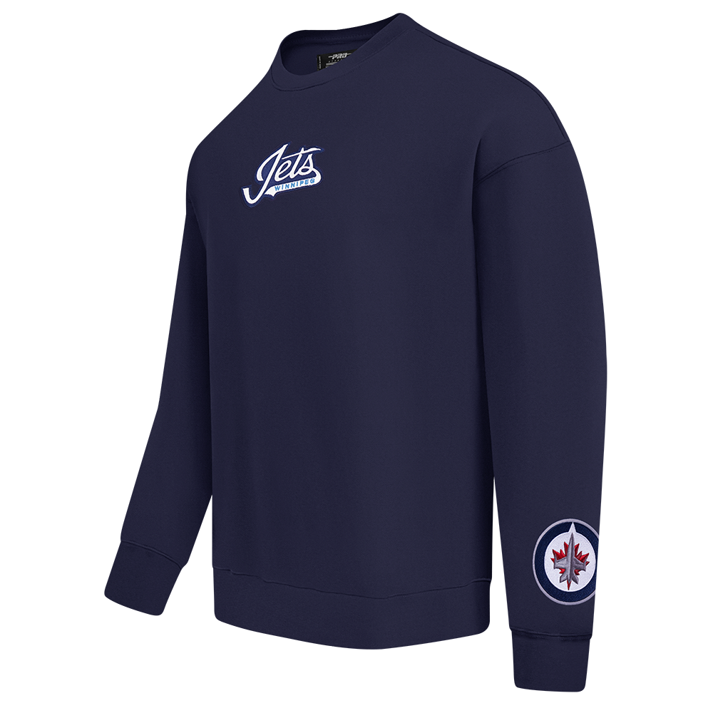 NHL WINNIPEG JETS WINGSPAN MEN'S DROP SHOULDER FLC CREWNECK (MIDNIGHT NAVY)