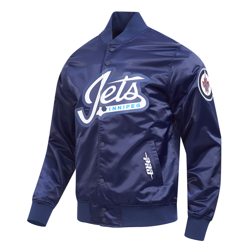 NHL WINNIPEG JETS CLASSIC SATIN MEN'S JACKET (NAVY)