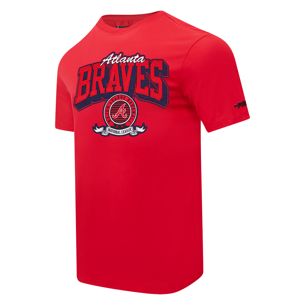 MLB ATLANTA BRAVES TEAM BADGE MEN'S WM SJ TEE (RED)