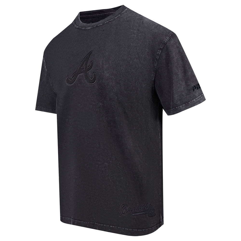 MLB ATLANTA BRAVES WASHED CLASSIC MEN'S ENZYME WASH CJ DROP SHOULDER (WASHED BLACK)