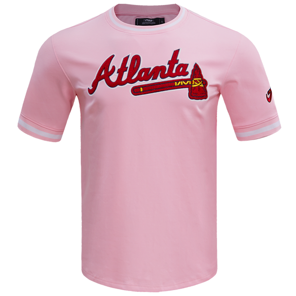 Atlanta Braves Women's Pink Long Sleeve Shirt Top by Stitches, Large