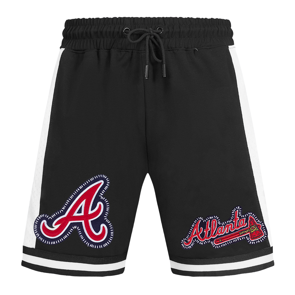 MLB ATLANTA BRAVES DIY PICK STITCH MEN'S DOUBLE KNIT 2.0 SHORT (BLACK)