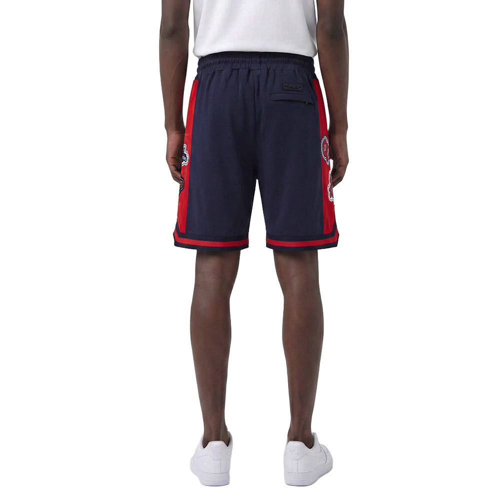 MLB ATLANTA BRAVES DIY PICK STITCH MEN'S DOUBLE KNIT 2.0 SHORT (MIDNIGHT NAVY/RED/MIDNIGHT NAVY)