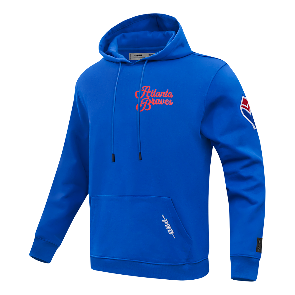 MLB ATLANTA BRAVES SOUVENIR MEN'S FLEECE PULLOVER HOODIE (ROYAL BLUE)
