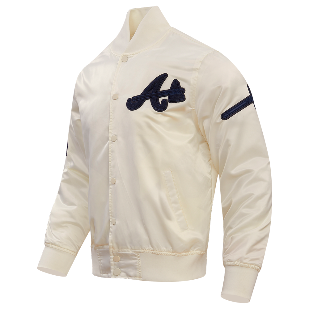 MLB ATLANTA BRAVES TRIPLE TONAL SATIN JACKET (EGGSHELL)
