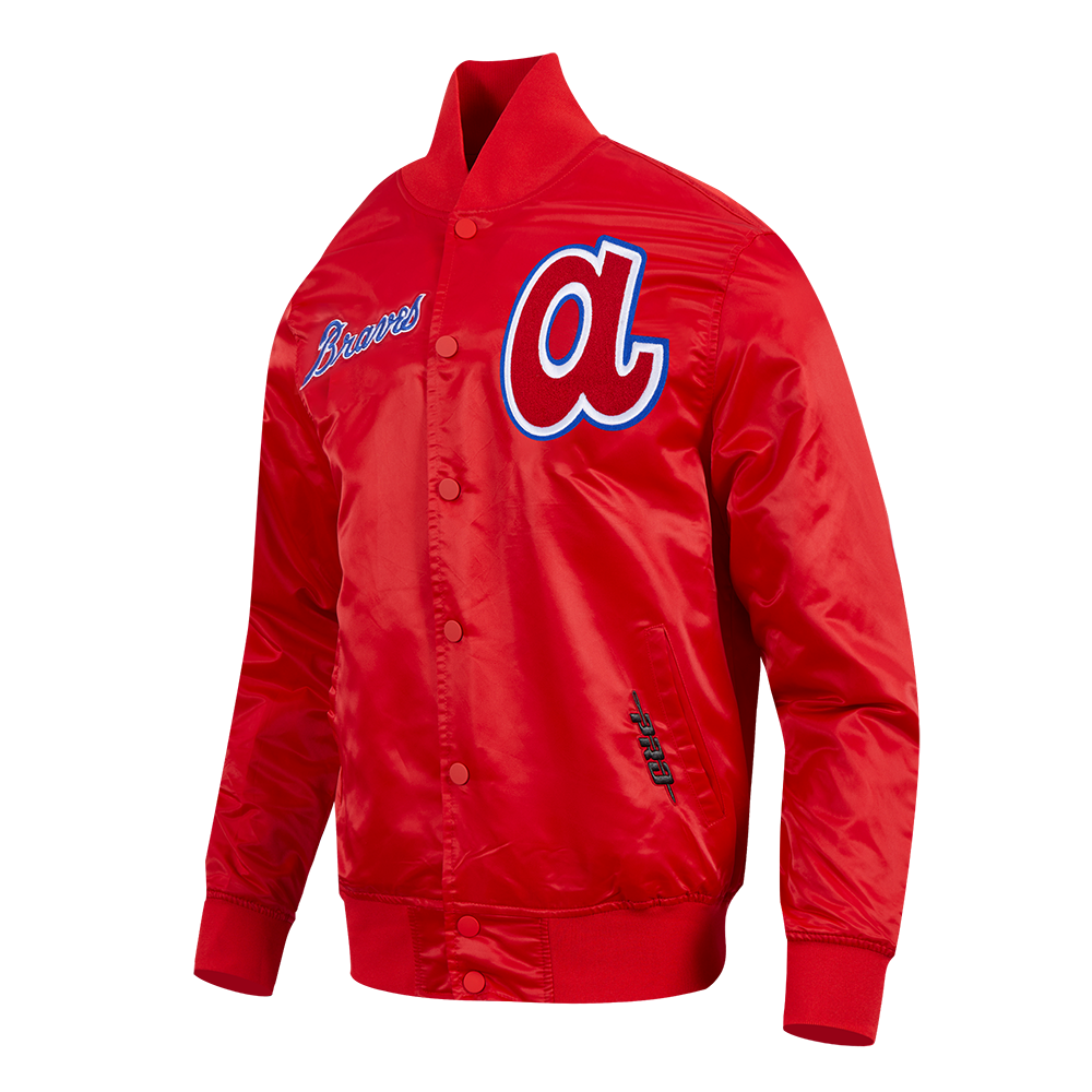 MLB ATLANTA BRAVES SOUVENIR MEN'S SATIN JACKET (ROYAL BLUE)