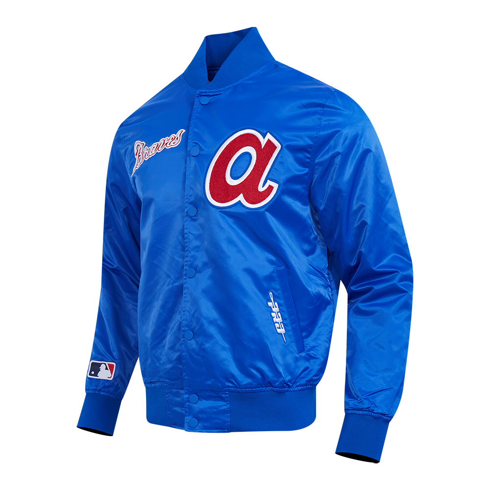 MLB ATLANTA BRAVES SOUVENIR MEN'S SATIN JACKET (ROYAL BLUE)