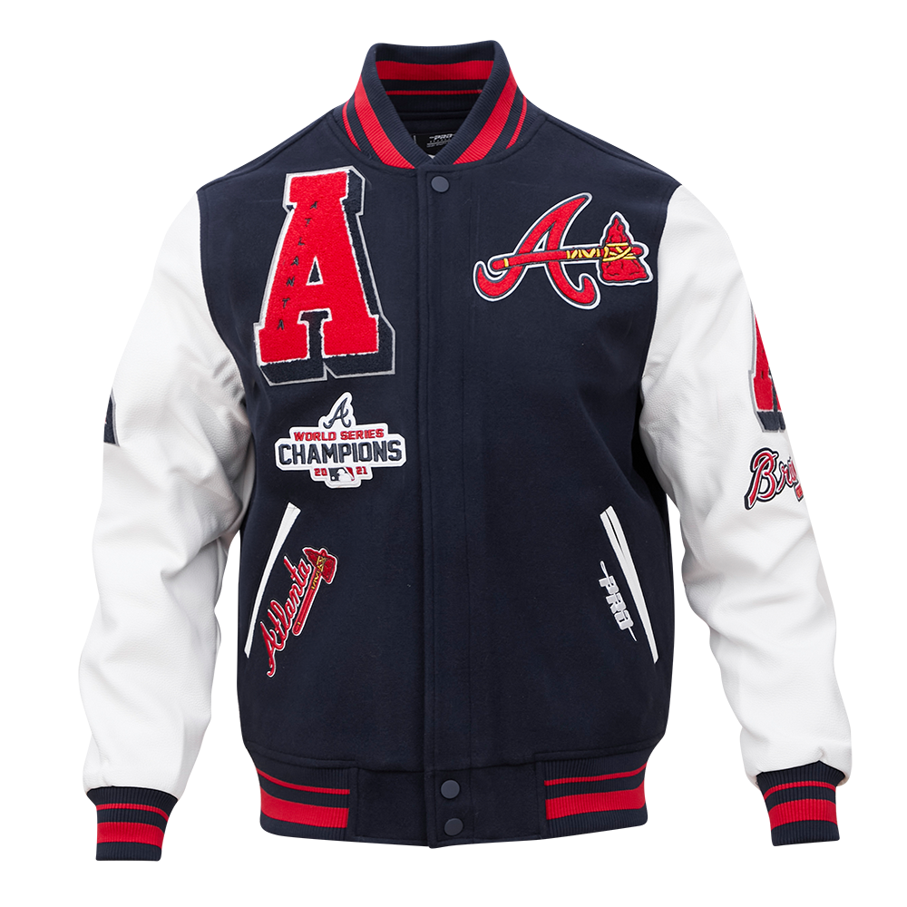 MLB ATLANTA BRAVES MASHUP MEN'S RIB WOOL VARSITY JACKET (MIDNIGHT NAVY ...