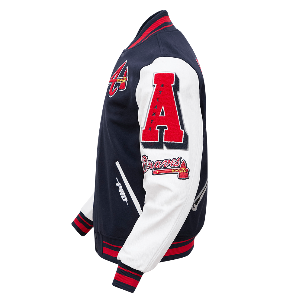 MLB ATLANTA BRAVES MASHUP MEN'S RIB WOOL VARSITY JACKET (MIDNIGHT NAVY ...