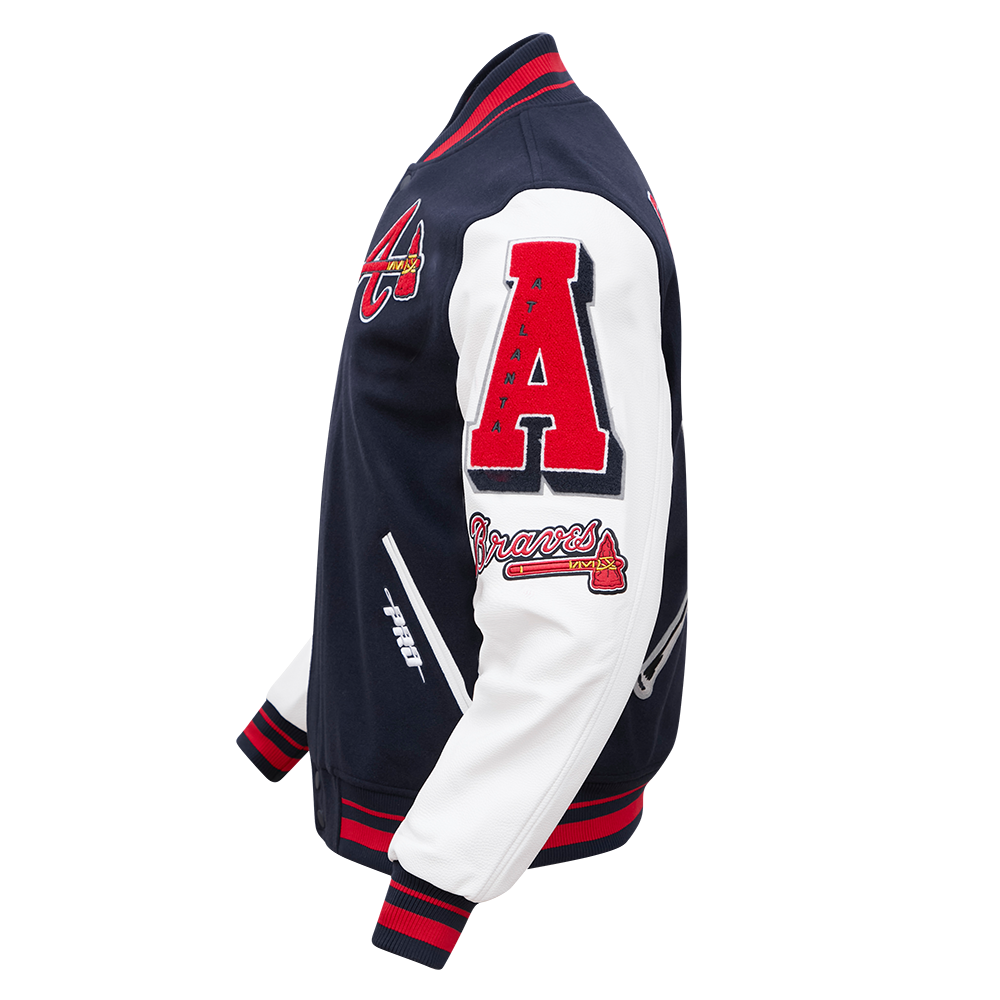 Men's Atlanta Braves Pro Standard Navy/White Varsity Logo Full-Zip Jacket
