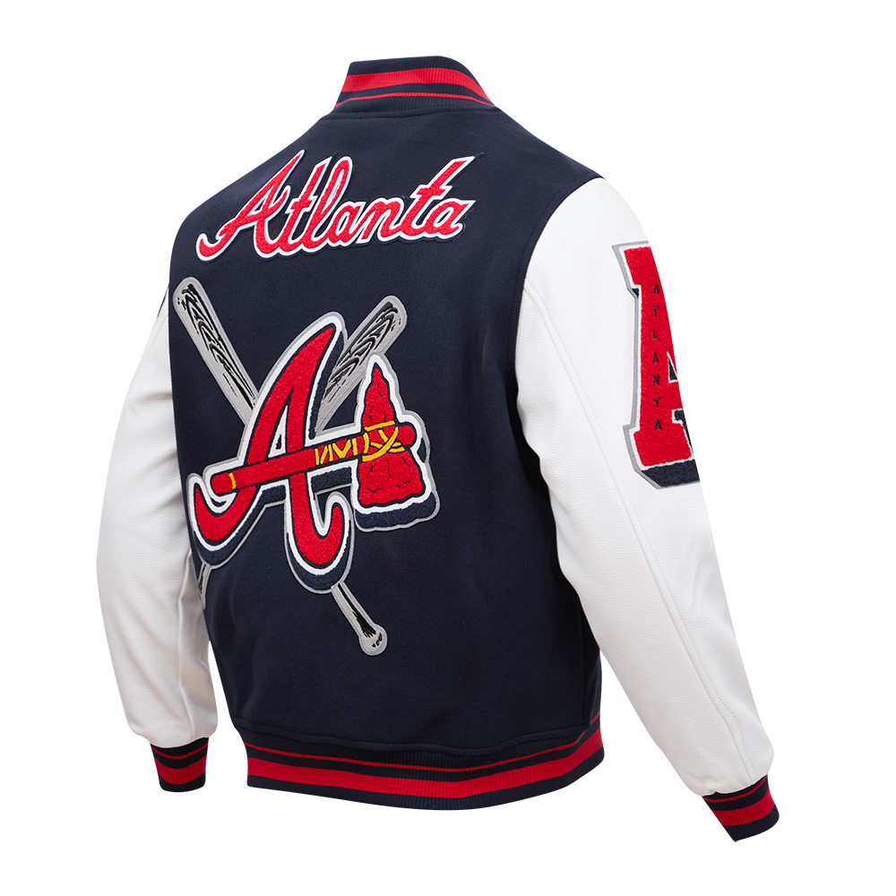 MLB ATLANTA BRAVES MASHUP MEN'S RIB WOOL VARSITY JACKET (MIDNIGHT NAVY ...