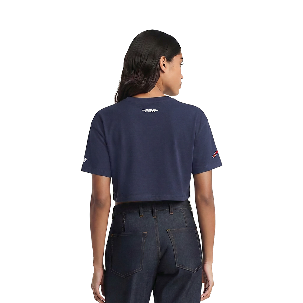 MLB ATLANTA BRAVES CLASSIC CHENILLE WOMEN'S SJ BOXY TOP (MIDNIGHT NAVY)