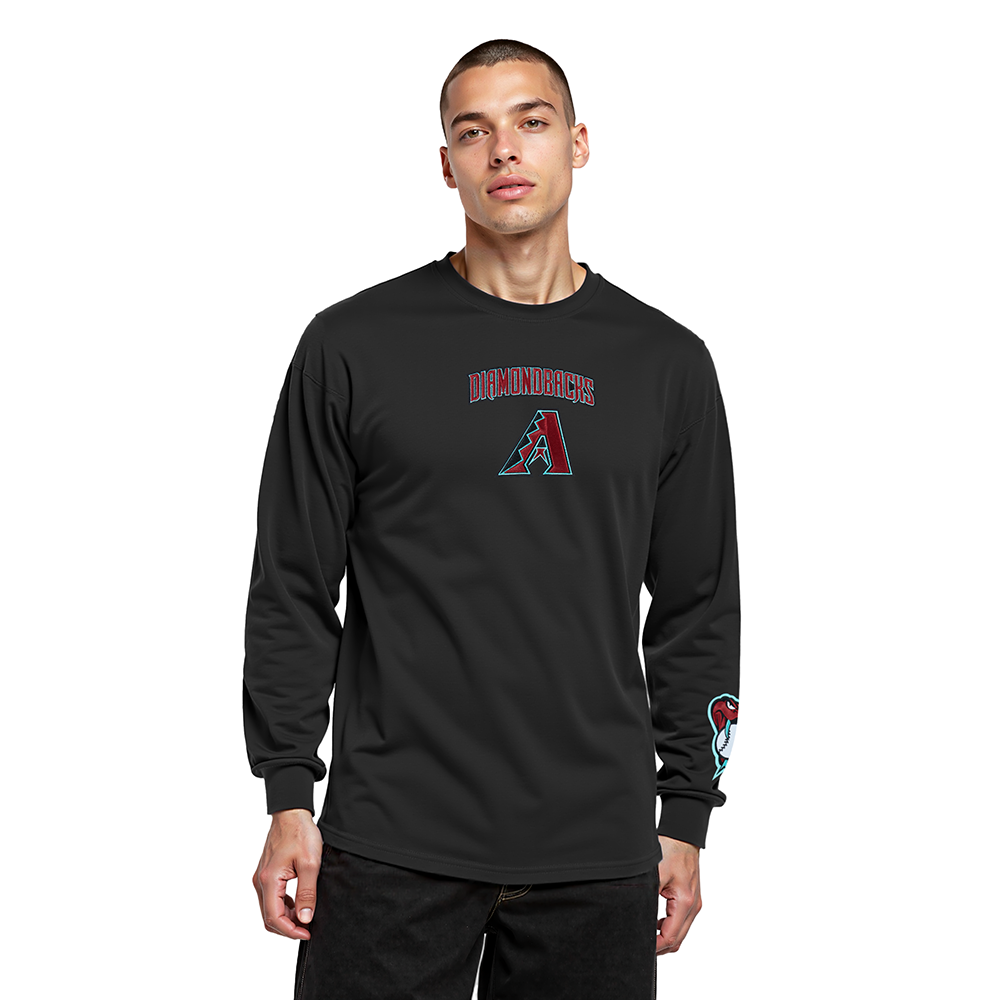 MLB ARIZONA DIAMONDBACKS WINGSPAN MEN'S DROP SHOULDER LS TEE (BLACK)