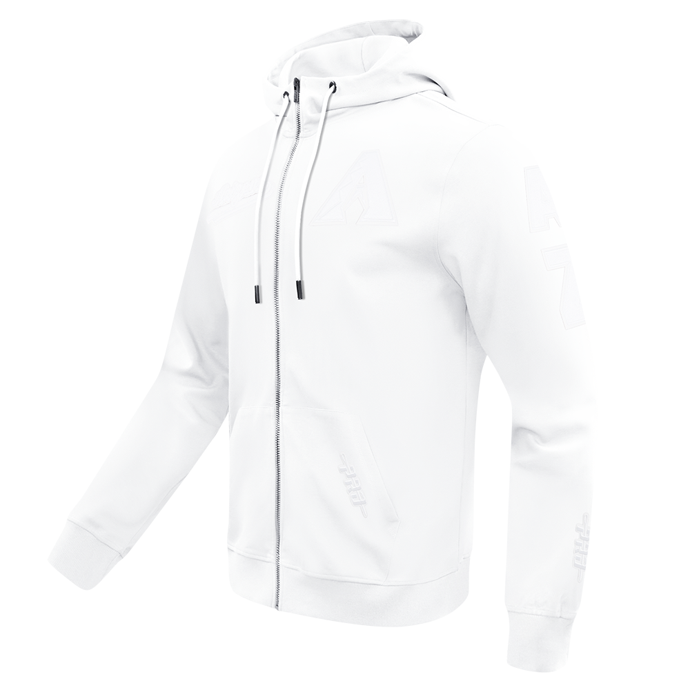 MLB ARIZONA DIAMONDBACKS WHITE OUT MEN'S DK FZ PO HOODIE (WHITE)
