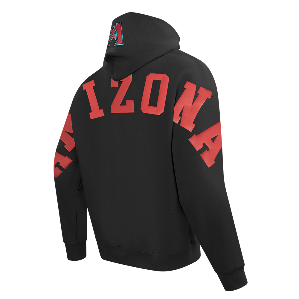 MLB ARIZONA DIAMONDBACKS WINGSPAN MEN'S DROP SHOULDER FLC PO HOODIE (BLACK)
