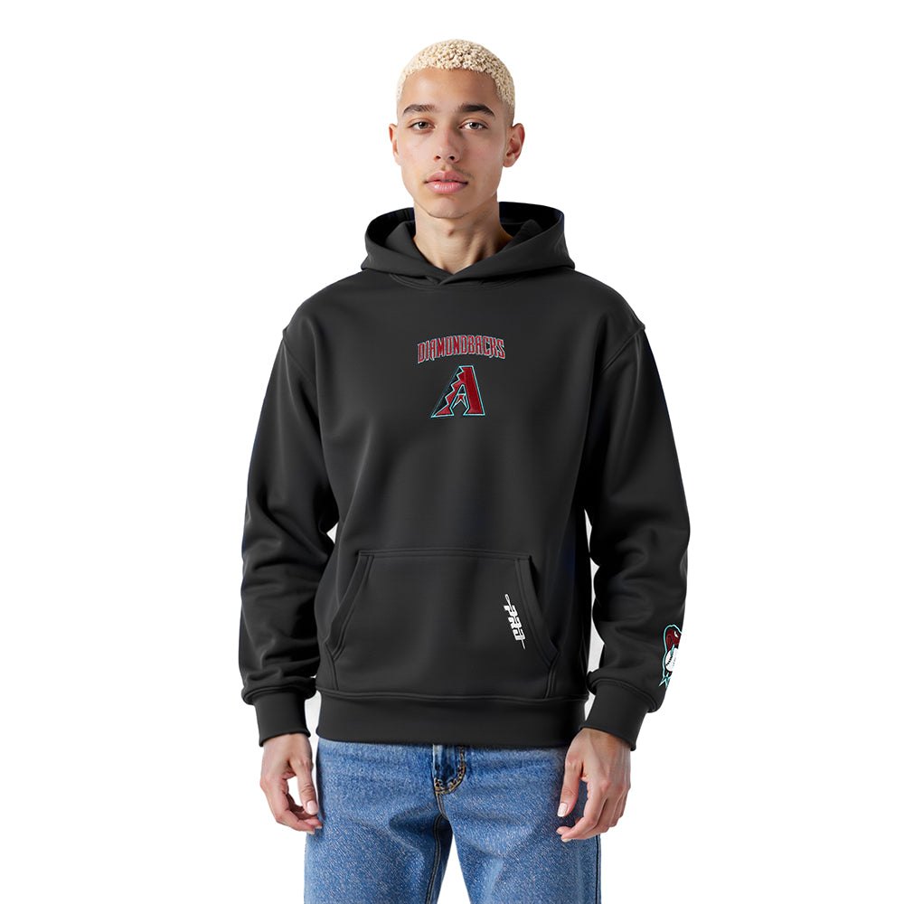 MLB ARIZONA DIAMONDBACKS WINGSPAN MEN'S DROP SHOULDER FLC PO HOODIE (BLACK)