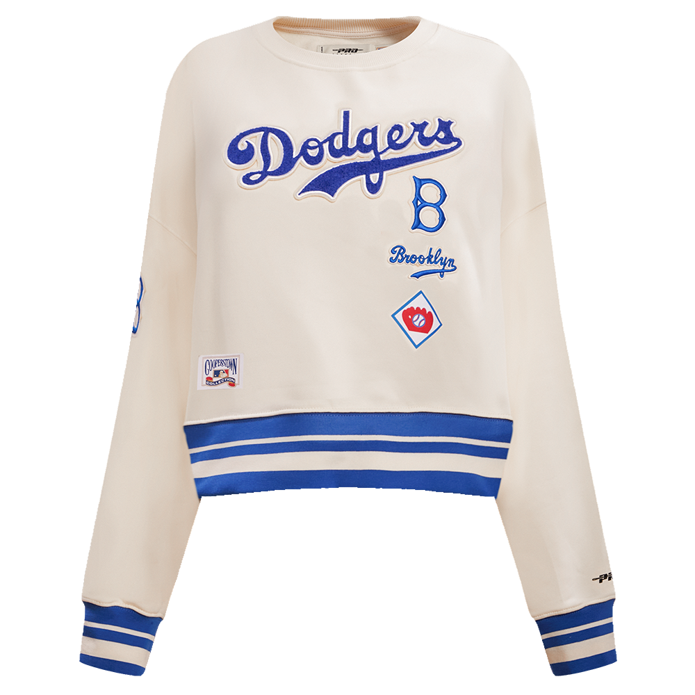 Pro Standard Brooklyn Dodgers Retro Classic Sj Striped Tee (Eggshell/ Royal Blue) 3XL
