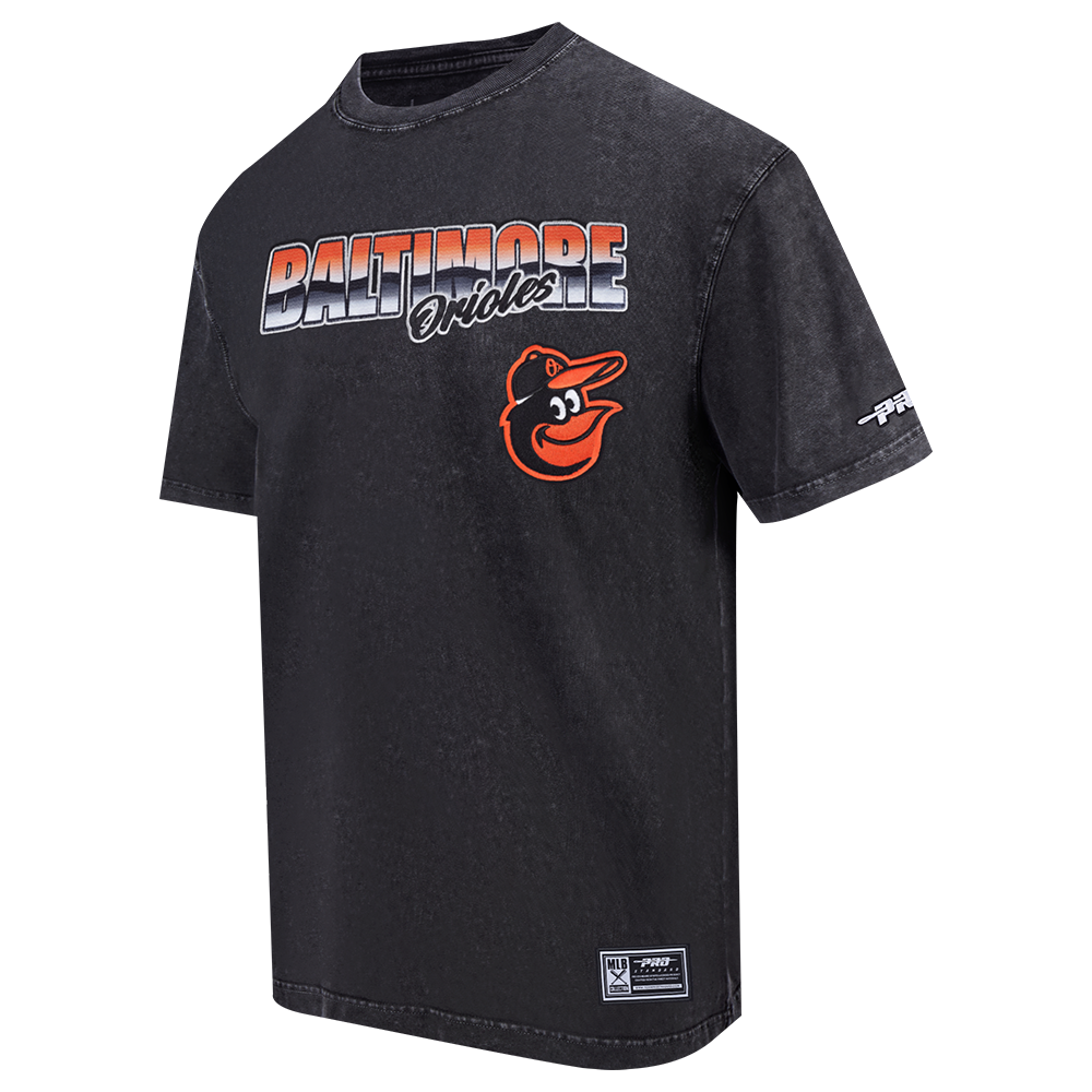 MLB BALTIMORE ORIOLES CHROME MEN'S CJ DROP SHOULDER TEE (WASHED BLACK)