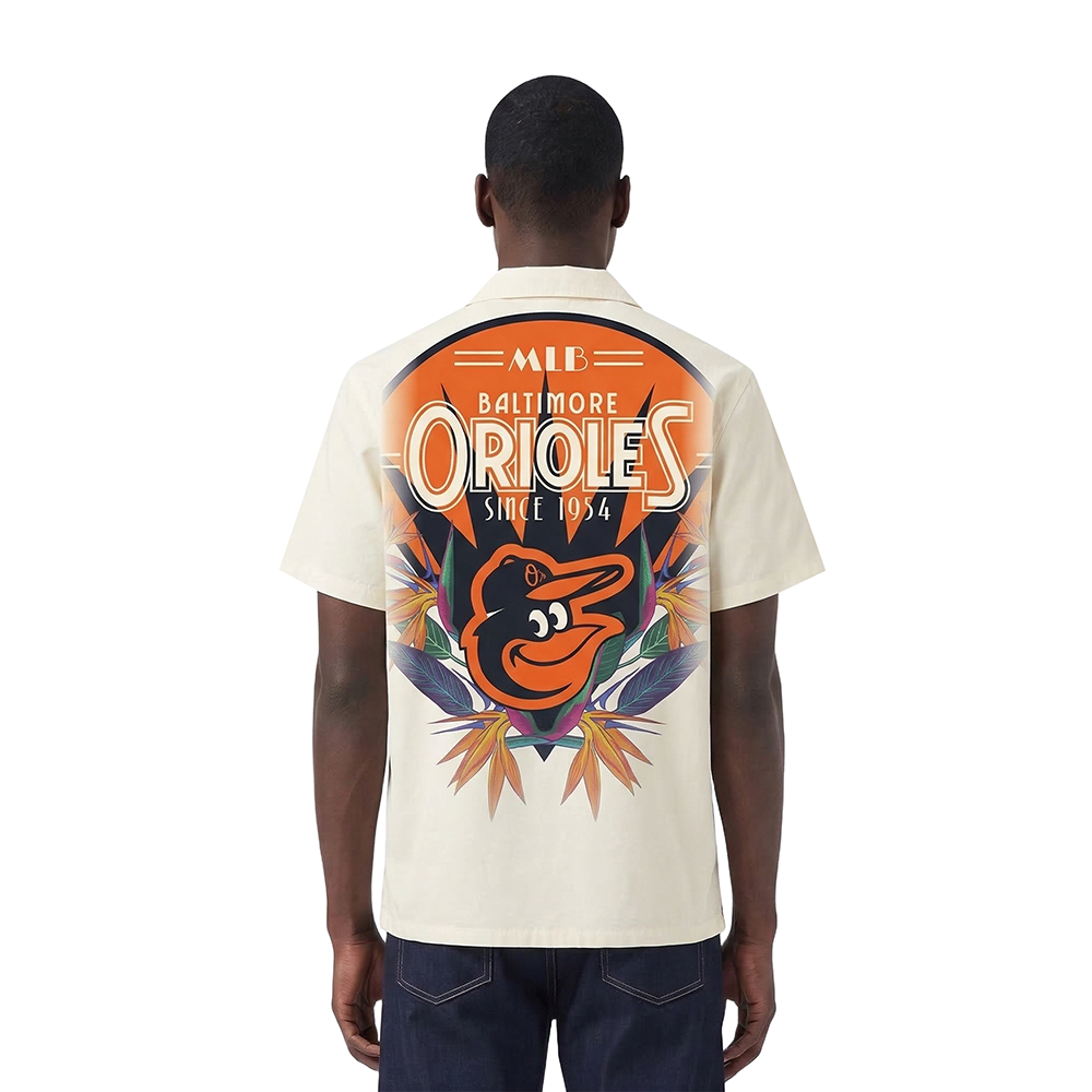 MLB BALTIMORE ORIOLES PARADISE MEN'S BUTTON DOWN (EGGSHELL)