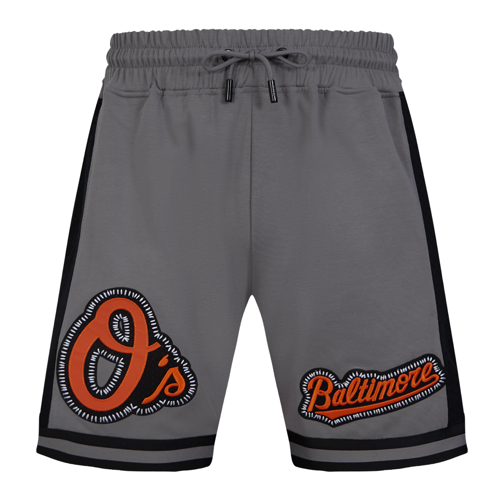 MLB BALTIMEN'SORE ORIOLES DIY PICK STITCH MEN'S DOUBLE KNIT 2.0 SHORT (GRAY/BLACK)