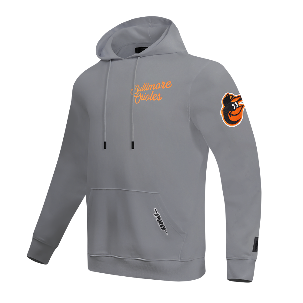 MLB BALTIMORE ORIOLES SOUVENIR MEN'S FLEECE PULLOVER HOODIE (GRAY)
