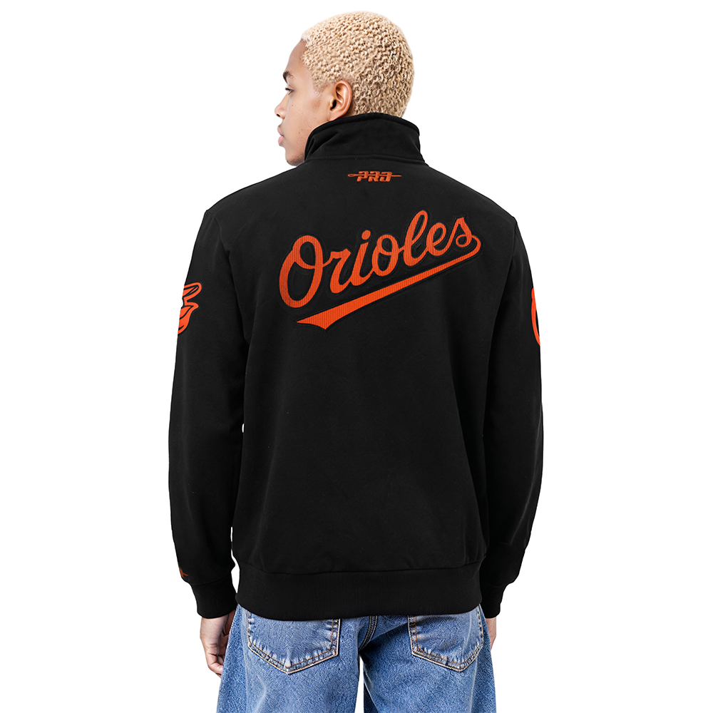 MLB BALTIMORE ORIOLES CITY ARCH MEN'S FLC 1/4 ZIP (BLACK)