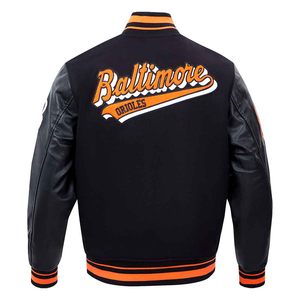 MLB BALTIMORE ORIOLES SCRIPT TAIL MEN'S RIB WOOL VARSITY (BLACK/ORANGE ...