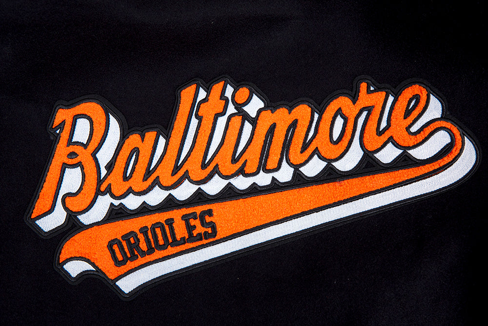 MLB BALTIMORE ORIOLES SCRIPT TAIL MEN'S RIB WOOL VARSITY (BLACK/ORANGE ...