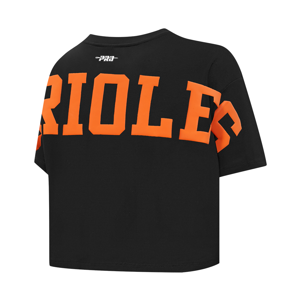 MLB BALTIMORE ORIOLES WINGSPAN WOMEN'S SJ BOXY TEE (BLACK)