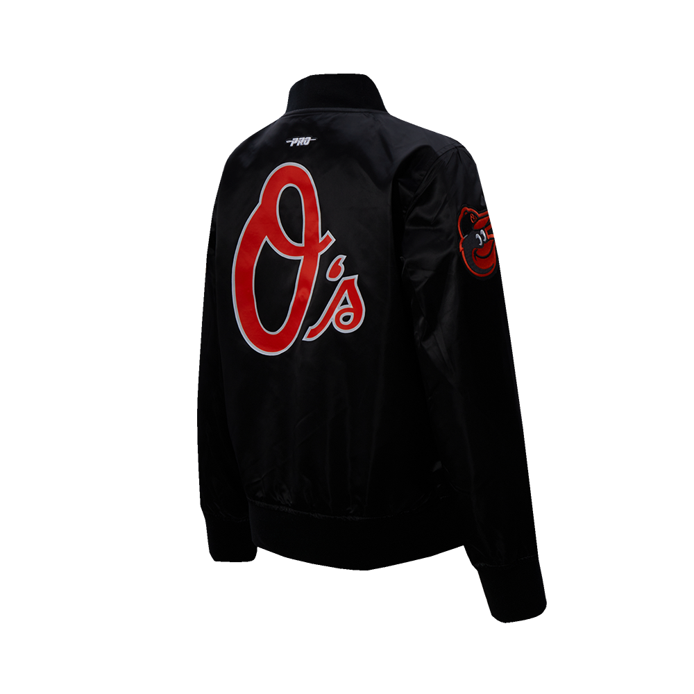 MLB BALTIMORE ORIOLES CLASSIC CHENILLE BIG BOY'S  SATIN JACKET (BLACK)