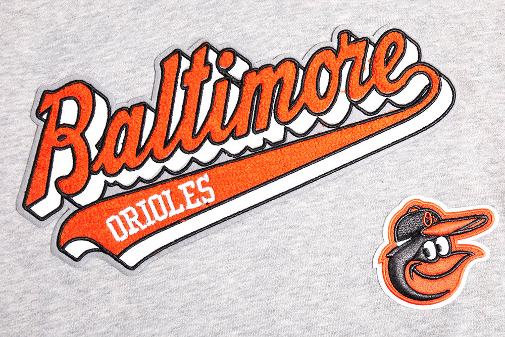 MLB BALTIMORE ORIOLES SCRIPT TAIL WOMEN'S RIB FLEECE CROPPED PULLOVER ...