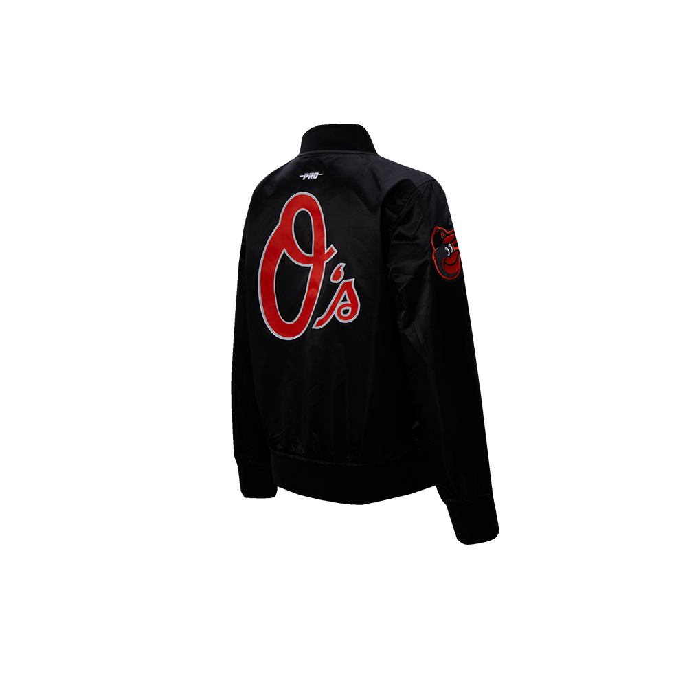 MLB BALTIMORE ORIOLES CLASSIC CHENILLE LITTLE BOY'S  SATIN JACKET (BLACK)