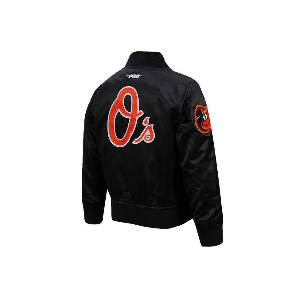 MLB BALTIMORE ORIOLES CLASSIC CHENILLE TODDLER BOY'S  SATIN JACKET (BLACK)