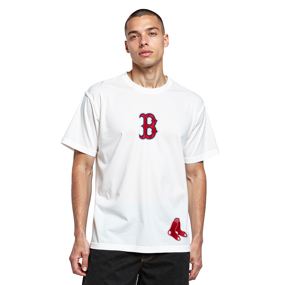 MLB BOSTON RED SOX WINGSPAN MEN'S CJ DROP SHOULDER TEE (WHITE)