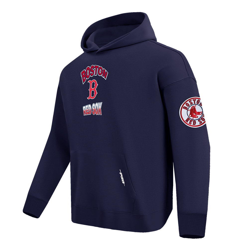 MLB BOSTON RED SOX TURN IT UP MEN'S DROP SHOULDER FLC PO HOODIE (MIDNIGHT NAVY)