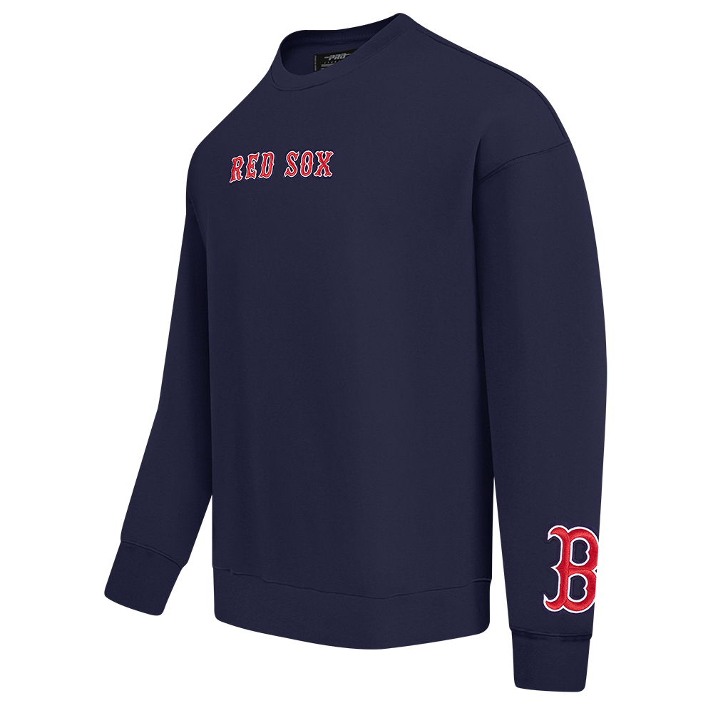 MLB BOSTON RED SOX WINGSPAN MEN'S DROP SHOULDER FLEECE CREWNECK (MIDNIGHT NAVY)