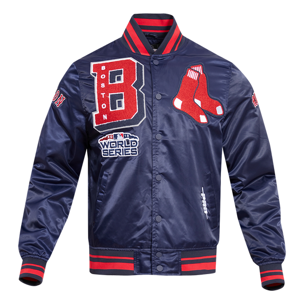 MLB BOSTON RED SOX MASHUP MEN'S RIB SATIN JACKET (MIDNIGHT NAVY/RED/MI –  Pro Standard