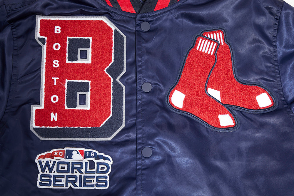 MLB BOSTON RED SOX MASHUP MEN'S RIB SATIN JACKET (MIDNIGHT NAVY/RED/MI –  Pro Standard