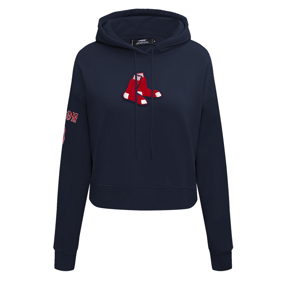 BOSTON RED SOX CLASSIC FLC CROPPED PO HOODIE (MIDNIGHT NAVY)