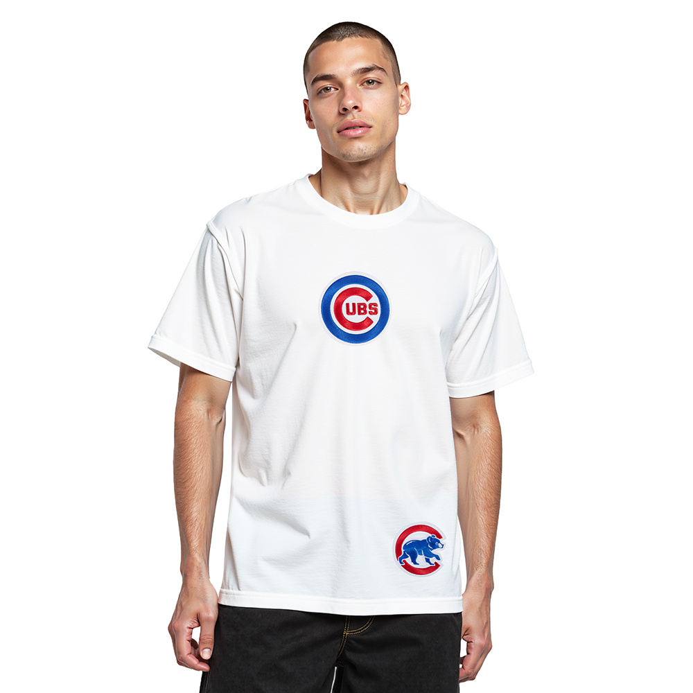 MLB CHICAGO CUBS WINGSPAN MEN'S CJ DROP SHOULDER TEE (WHITE)