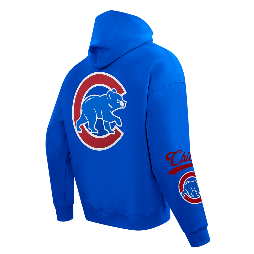 MLB CHICAGO CUBS LIVING LARGE MEN'S DROP SHOULDER FLC PO HOODIE (ROYAL BLUE)