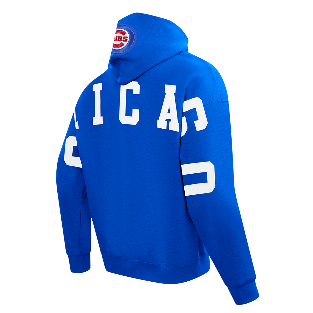 MLB CHICAGO CUBS WINGSPAN MEN'S DROP SHOULDER FLC PO HOODIE (ROYAL BLUE)