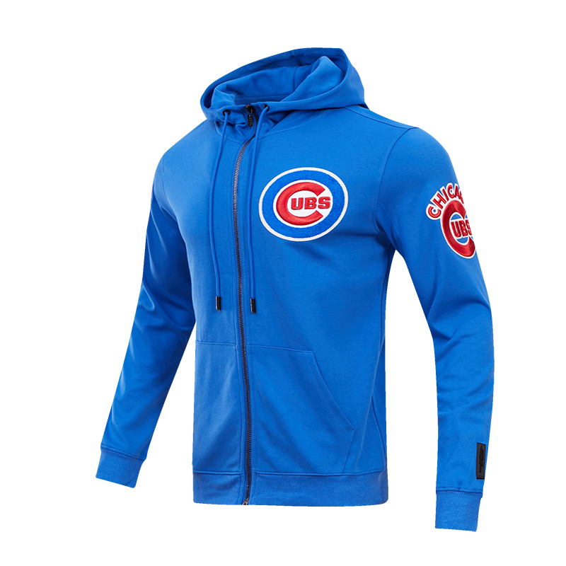 MLB CHICAGO CUBS CLASSIC CHENILLE MEN'S FULL ZIP HOODIE (ROYAL BLUE)
